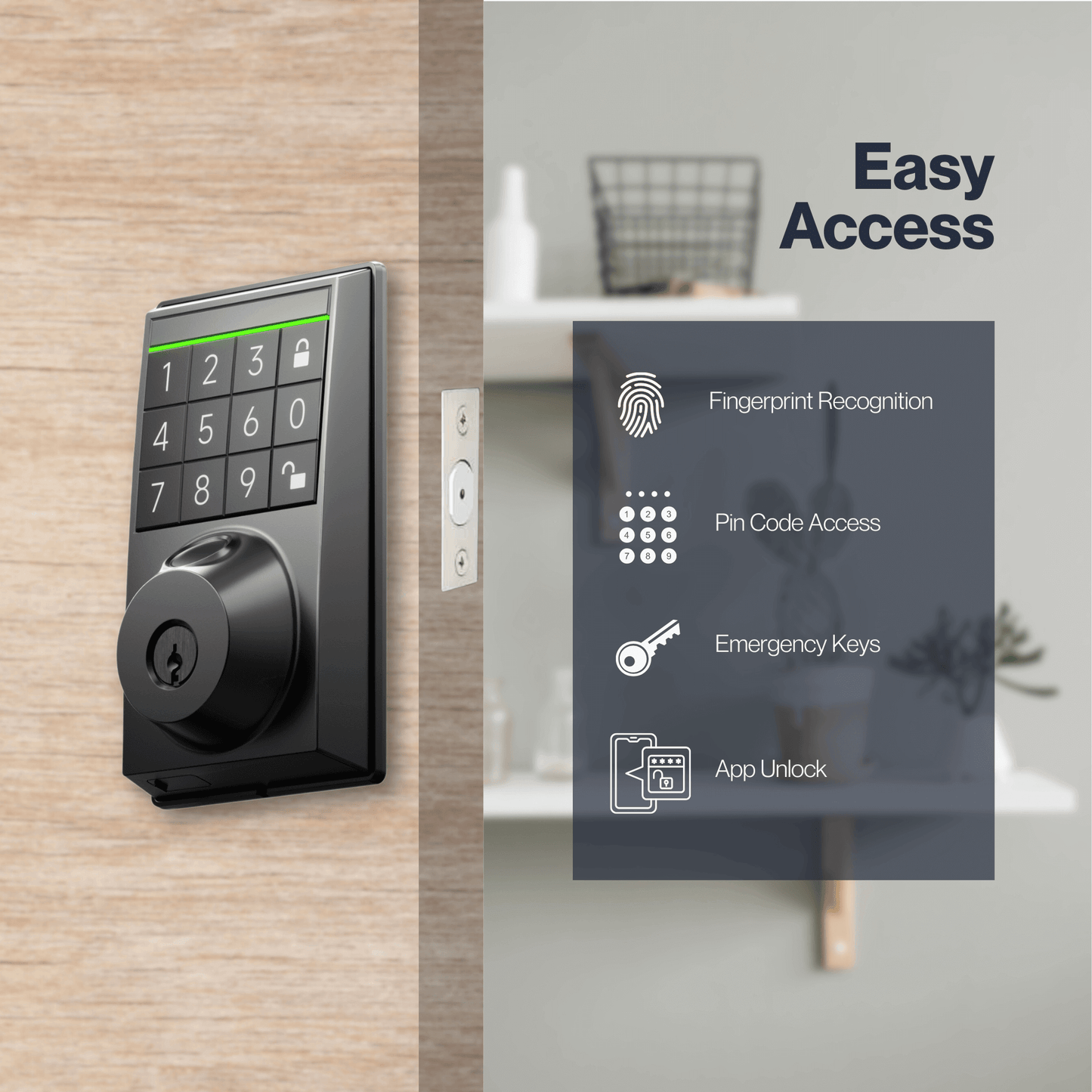 Z09 4-in-1 Smart Bluetooth Deadbolt Door Lock