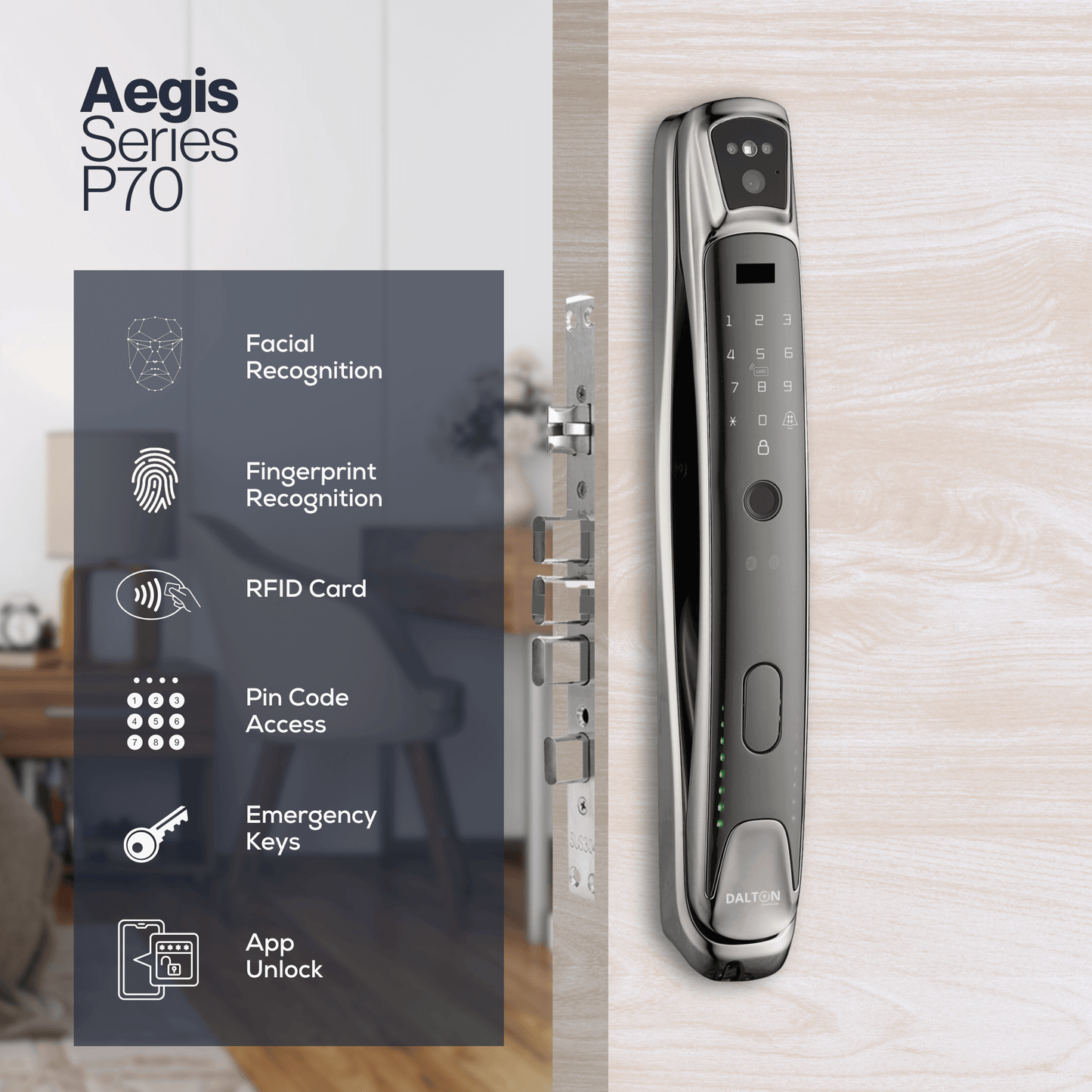P70 Facial Recognition Smart Deadbolt Lock (Canada)