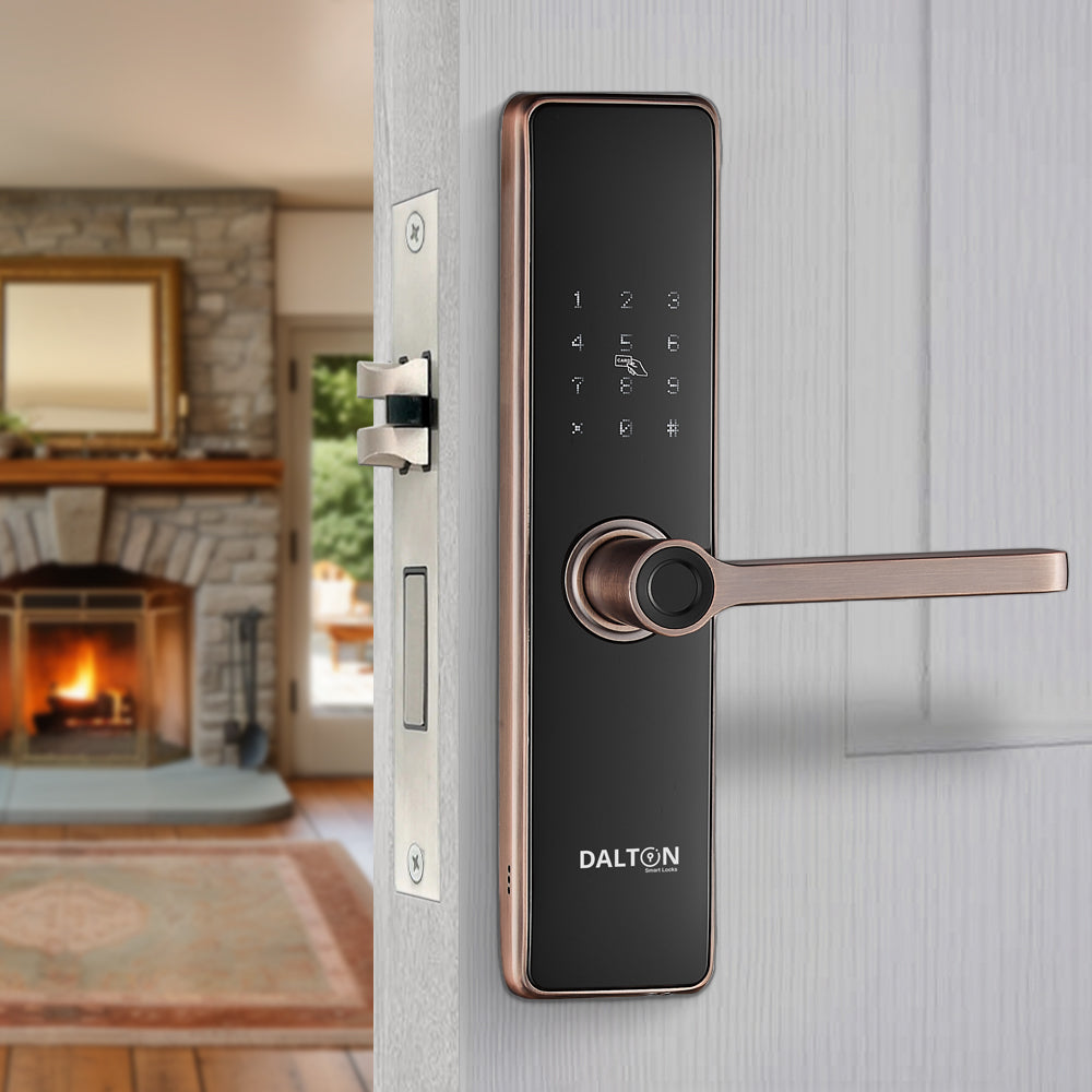 Smart door lock featuring advanced fingerprint recognition technology for enhanced security and convenience.