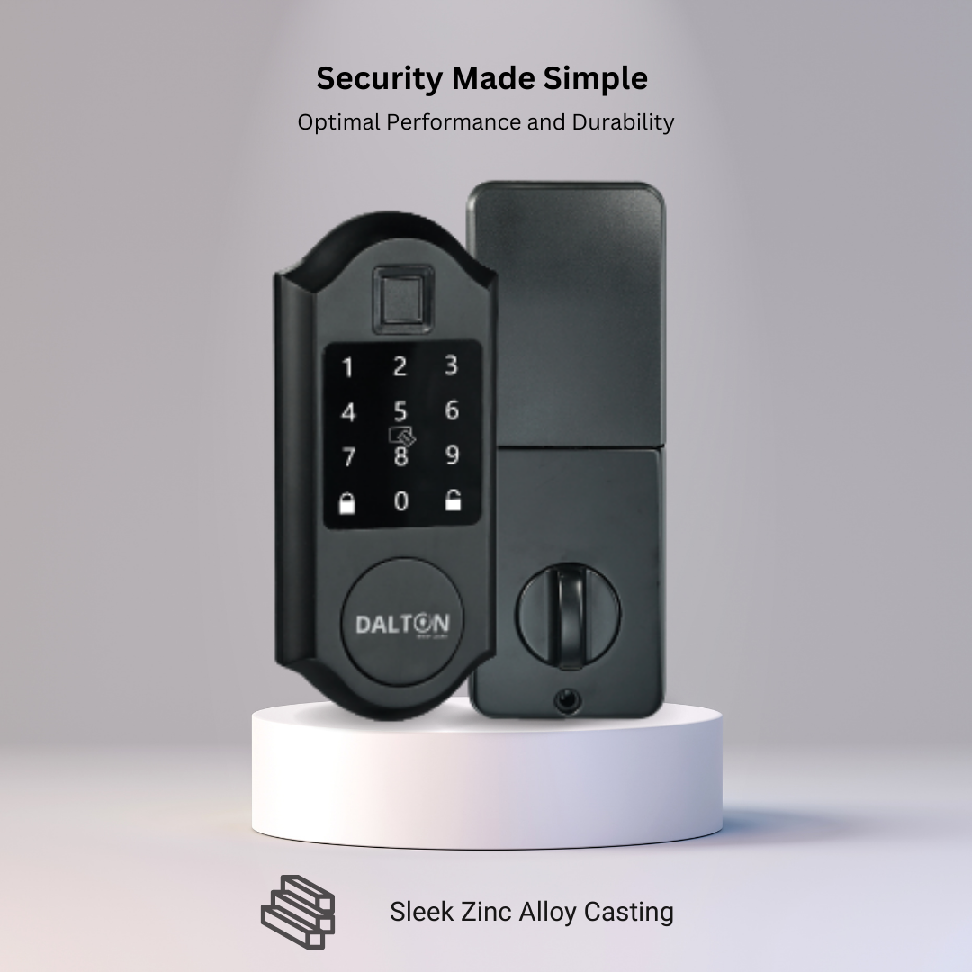 DALTON Smart Locks Smart Life Home Lock Fingerprint Bluetooth Deadbolt 1 3/8 -2 inches Doors Black