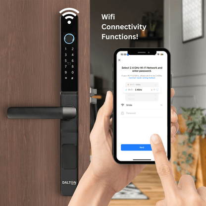 DALTON LOCKS Smart Life Lock Designed for Wooden, Security Steel Doors Wi-Fi Keypad Black Finish- D0114