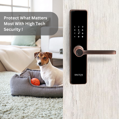 DALTON Smart Locks Smart Lock Bluetooth Keypad Deadbolt Google Home Alexa Copper Finish- D0315