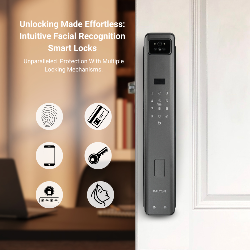 DALTON Smart Locks Smart Lock Fingerprint Wi-Fi Deadbolt Camera 3D Face and Finger Vein Recognition Gray - P9018