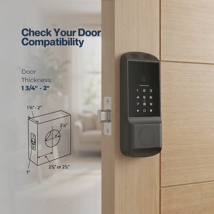Z10 Smart Door Lock Deadbolt with Palm Recognition & Built-In Camera – Wi-Fi, Fingerprint, PIN, Card, App, Key (USA ONLY)