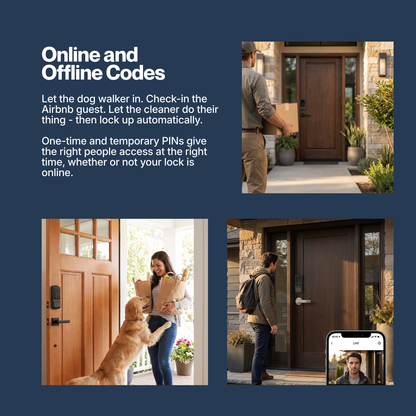 Z10 Smart Door Lock Deadbolt with Palm Recognition & Built-In Camera – Wi-Fi, Fingerprint, PIN, Card, App, Key (USA ONLY)
