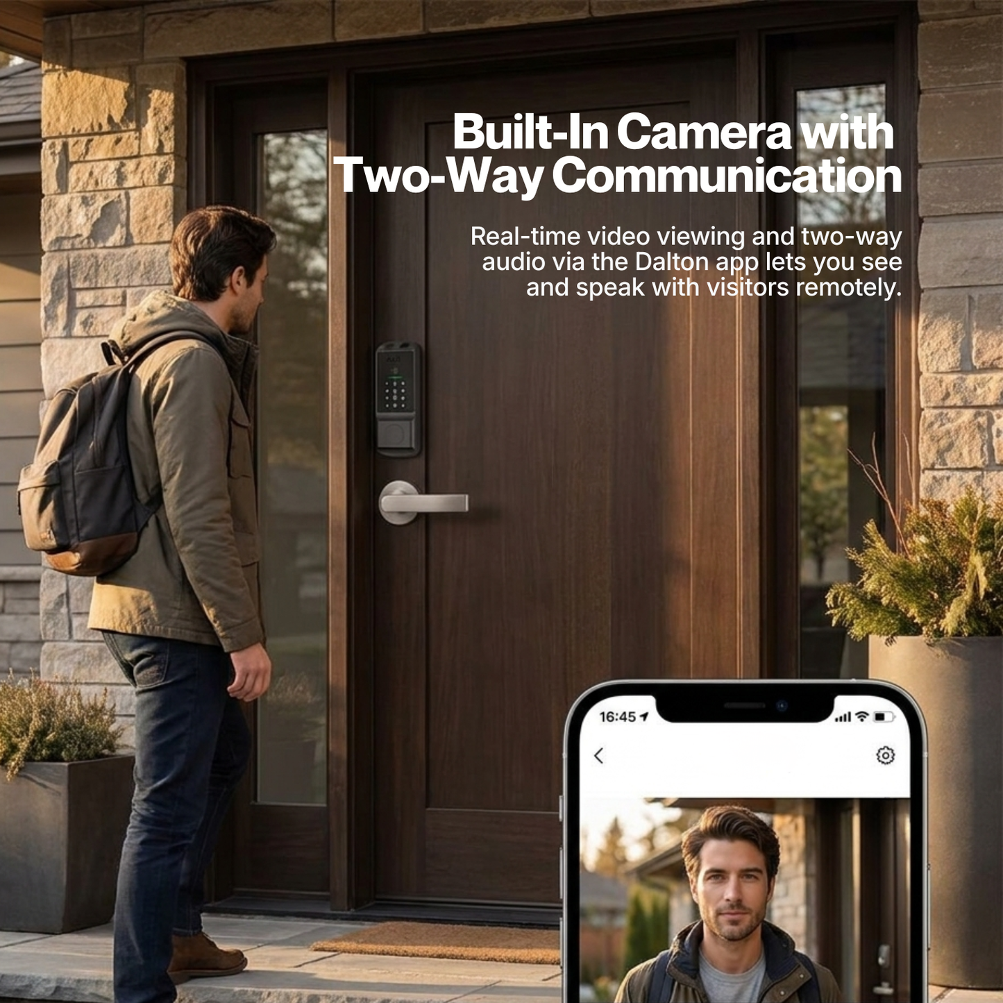 Z10 Smart Door Lock Deadbolt with Palm Recognition & Built-In Camera – Wi-Fi, Fingerprint, PIN, Card, App, Key (USA ONLY)