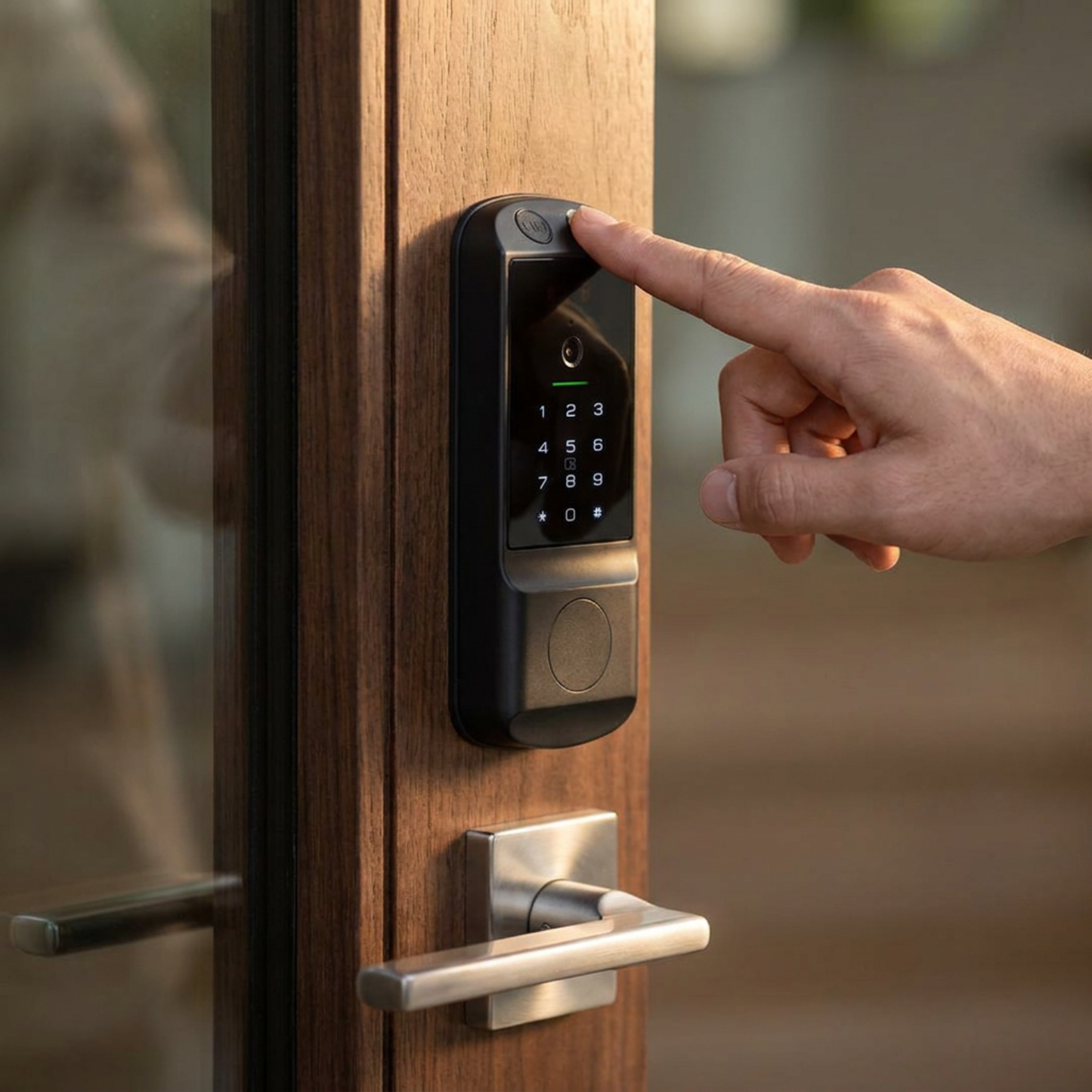 Z10 Smart Door Lock Deadbolt with Palm Recognition & Built-In Camera – Wi-Fi, Fingerprint, PIN, Card, App, Key (USA ONLY)